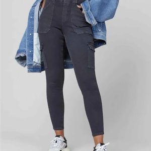 Spanx Stretch Twill Ankle Cargo Pant Washed Black Womens Small 20311R New NWT
